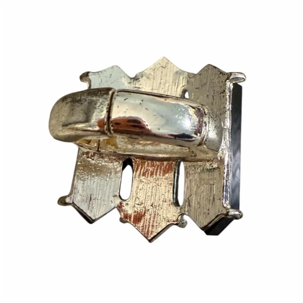 #720 Vintage Inspired Black Crystal Triple-Point‎ Scarf Clip Holder